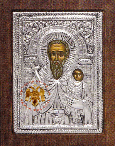 Saint Stylianos Silver Plated Icon